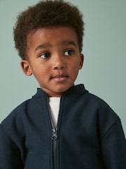 Mornarsko modra - Jersey Bomber jakna; suknjič In lahke hlače za prosti čas 2 Pieces Set (3mths-7yrs) - Slika 3 iz 7
