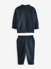 Mornarsko modra - Jersey Bomber jakna; suknjič In lahke hlače za prosti čas 2 Pieces Set (3mths-7yrs) - Slika 6 iz 7