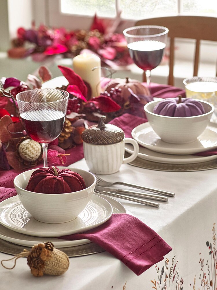 Plum Purple Cotton  Linen Blend Set of 4 Napkins - Image 2 of 4
