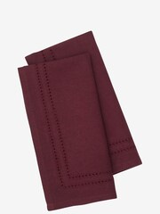 Plum Purple Cotton  Linen Blend Set of 4 Napkins - Image 4 of 4