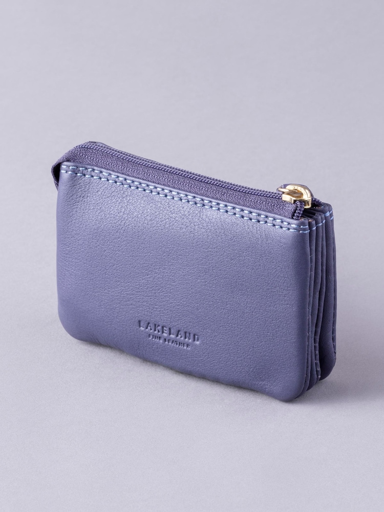 Lakeland Leather Purple Multi Pocket Coin Purse - Image 2 of 4