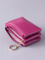 Lakeland Leather Cranberry Pink Multi Pocket Coin Purse - Image 4 of 4