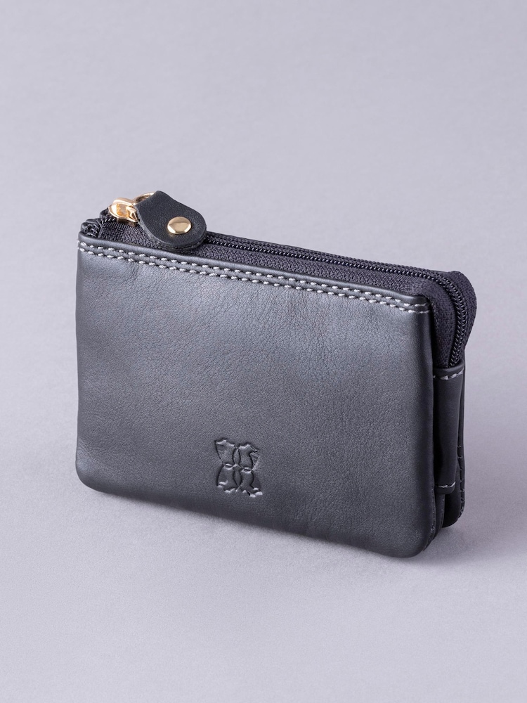 Lakeland Leather Black Multi Pocket Coin Purse - Image 1 of 4