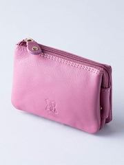 Lakeland Leather Mauve Pink Multi Pocket Coin Purse - Image 1 of 4