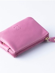 Lakeland Leather Mauve Pink Multi Pocket Coin Purse - Image 3 of 4