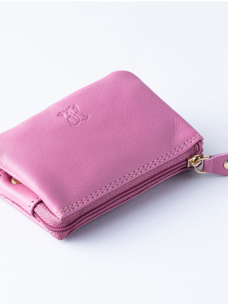 Lakeland Leather Mauve Pink Multi Pocket Coin Purse - Image 3 of 4