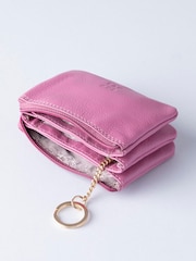 Lakeland Leather Mauve Pink Multi Pocket Coin Purse - Image 4 of 4