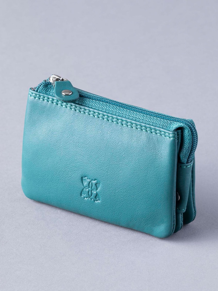Lakeland Leather Teal Green Multi Pocket Coin Purse - Image 2 of 4