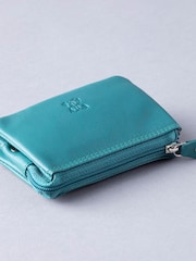 Lakeland Leather Teal Green Multi Pocket Coin Purse - Image 3 of 4