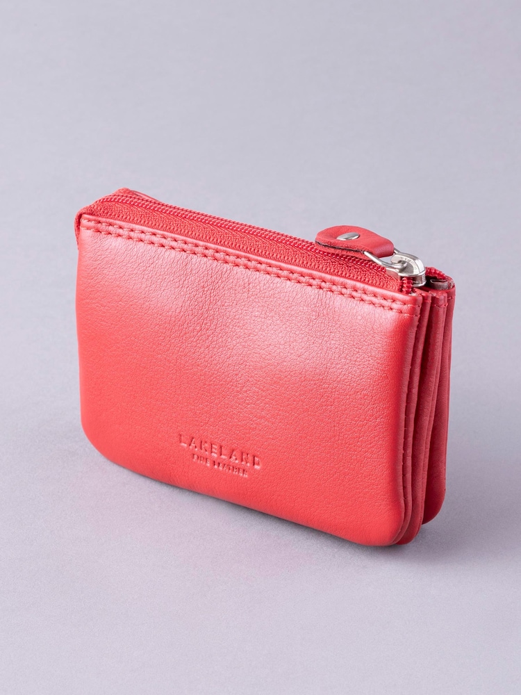 Lakeland Leather Red Multi Pocket Coin Purse - Image 2 of 4