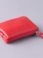 Lakeland Leather Red Multi Pocket Coin Purse - Image 3 of 4