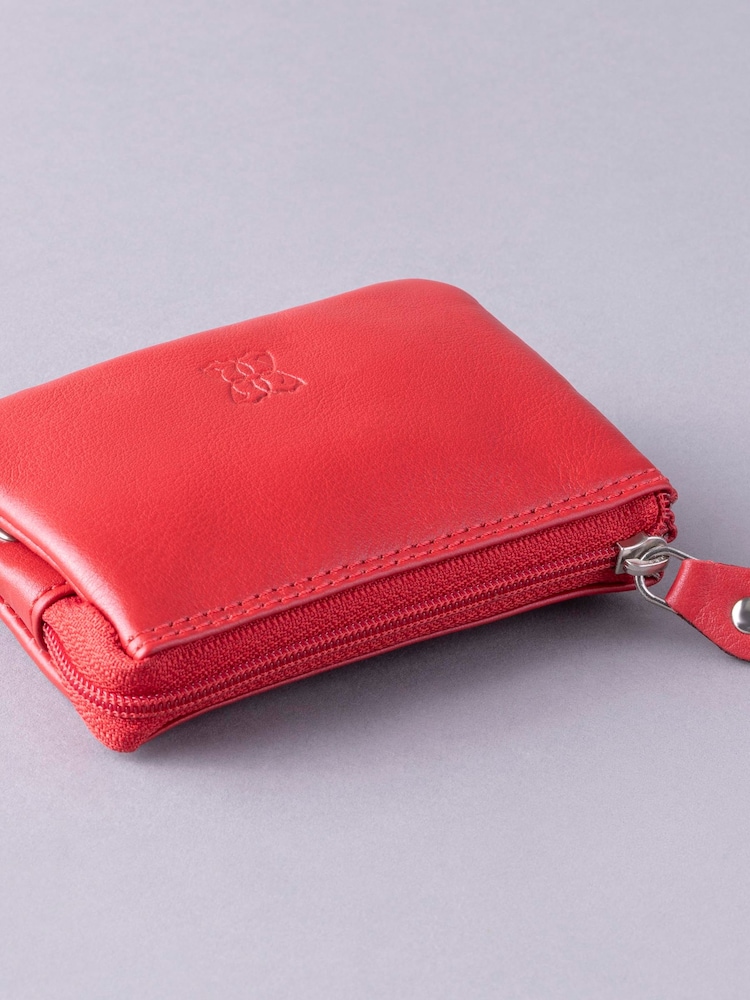 Lakeland Leather Red Multi Pocket Coin Purse - Image 3 of 4