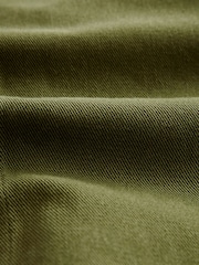 Khaki Green 100% Cotton Twin Pocket Shacket Overshirt - Image 10 of 10