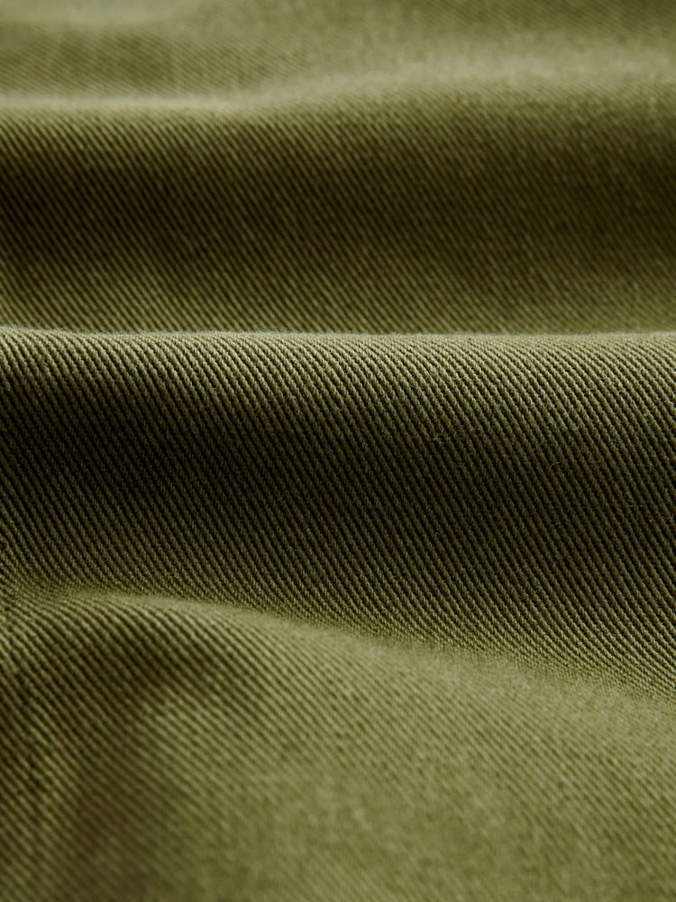 Khaki Green 100% Cotton Twin Pocket Shacket Overshirt - Image 10 of 10