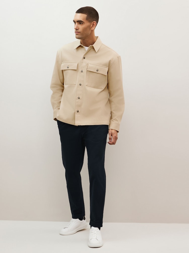 Stone Twin Pocket Cotton Shacket Overshirt - Image 2 of 8 Stone Twin Pocket Cotton Shacket Overshirt - Image 2 of 8
