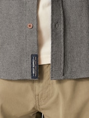 Gri - Cămașă texturată periată 100% bumbac Mânecă lungă - Imaginea 4 din 8