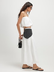 River Island White Strappy Poplin Bubble Hem Top - Image 4 of 4