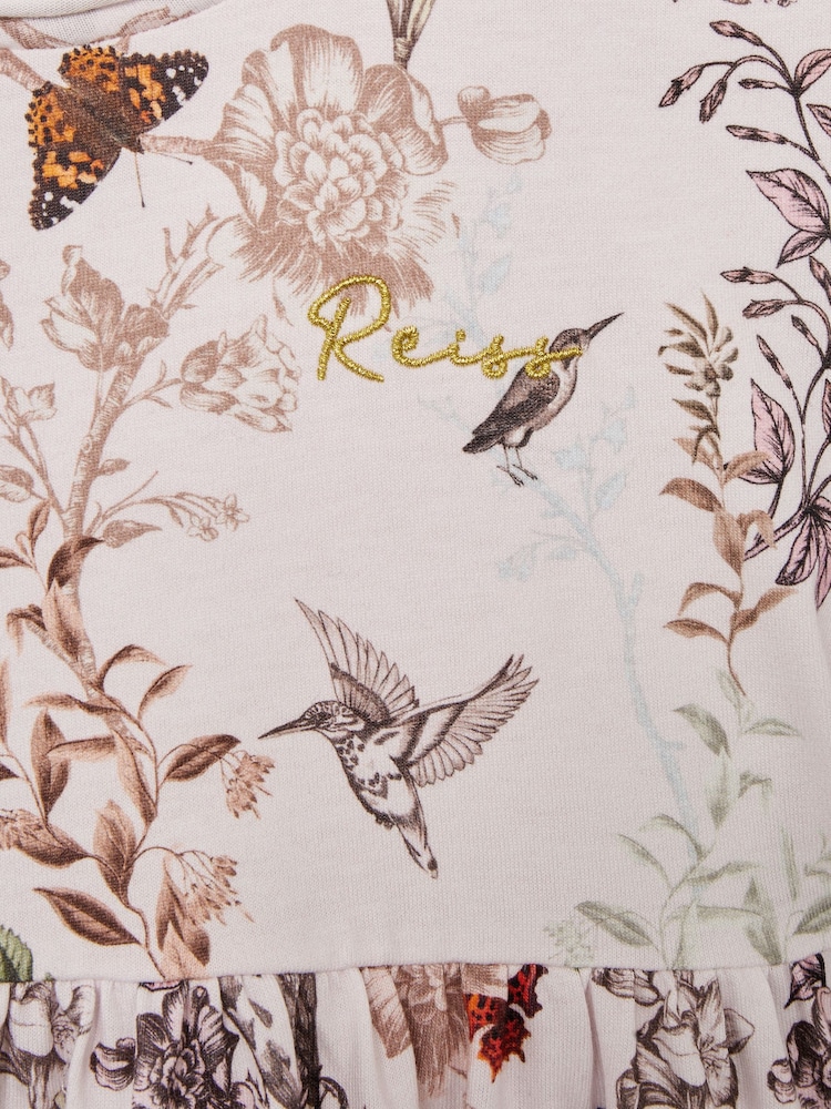 Rosa pálido - Vestido de punto con estampado floral Dahlia de Reiss - Imagen 6 de 6