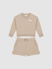Reiss Camel Nina 4-9 yrs Set - Sweatshirt and Shorts - Image 2 of 9