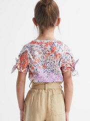 Reiss Pink Tally Senior Printed Cotton T-Shirt - Image 5 of 6