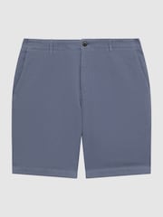 Reiss Airforce Blue Ezra Cotton-Linen Blend Shorts - Image 2 of 5