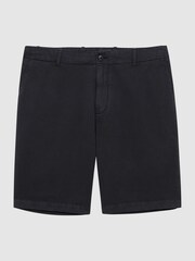 Reiss Navy Ezra Cotton-Linen Blend Shorts - Image 2 of 5