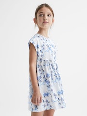 Estampado azul - Vestido de punto con estampado floral Dahlia de Reiss - Imagen 1 de 6