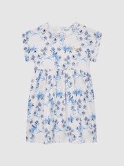 Estampado azul - Vestido de punto con estampado floral Dahlia de Reiss - Imagen 2 de 6