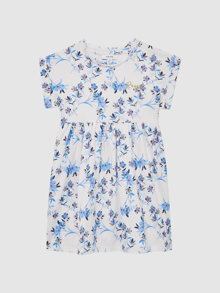 Estampado azul - Vestido de punto con estampado floral Dahlia de Reiss - Imagen 2 de 6
