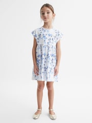 Estampado azul - Vestido de punto con estampado floral Dahlia de Reiss - Imagen 3 de 6