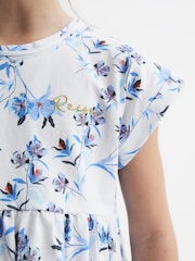 Estampado azul - Vestido de punto con estampado floral Dahlia de Reiss - Imagen 4 de 6