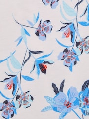 Reiss Blue Print Tally Printed Cotton T-Shirt - Image 7 of 7