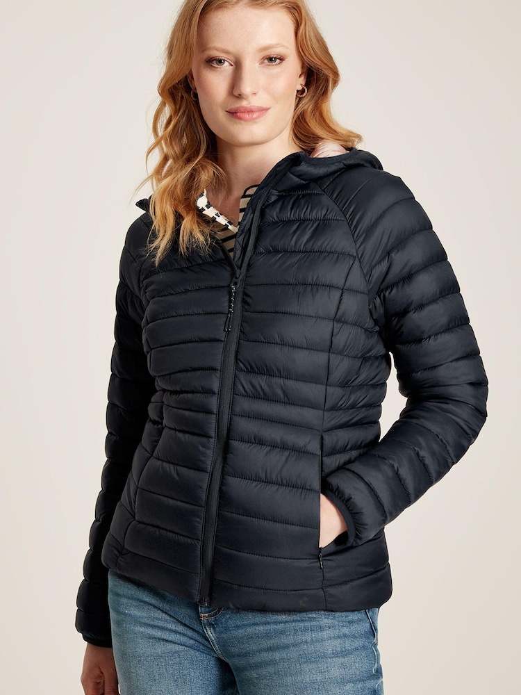Joules Bramley Navy Showerproof Packable Padded Coat - Image 1 of 6