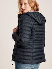 Joules Bramley Navy Showerproof Packable Padded Coat - Image 2 of 6