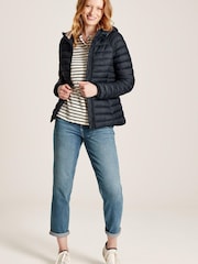 Joules Bramley Navy Showerproof Packable Padded Coat - Image 3 of 6