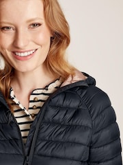 Joules Bramley Navy Showerproof Packable Padded Coat - Image 4 of 6