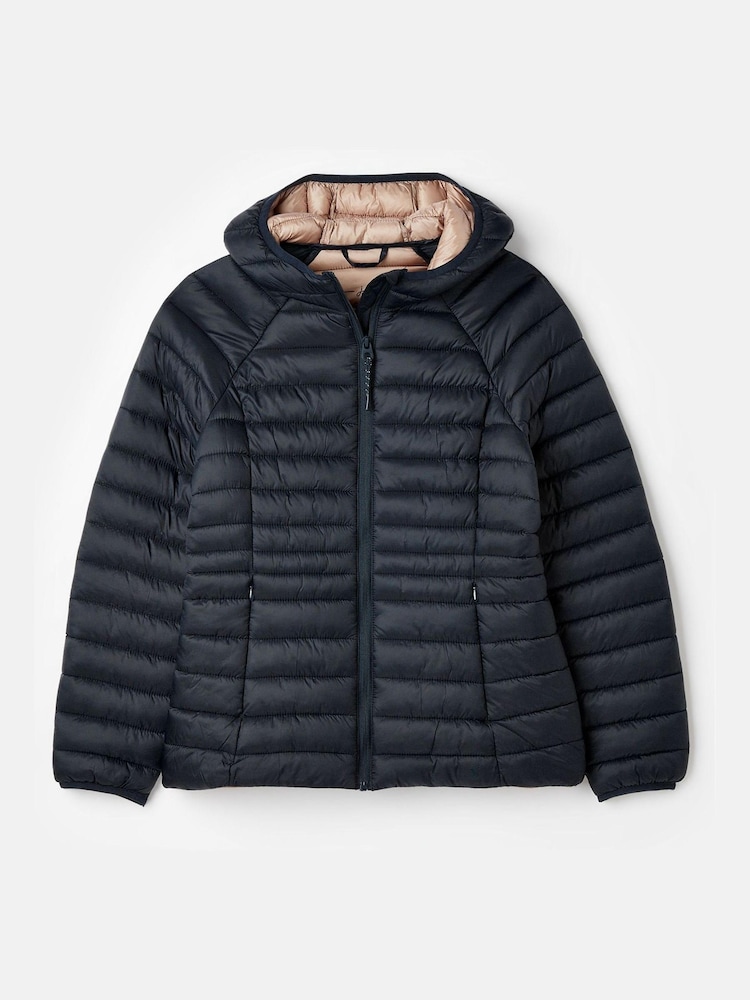 Joules Bramley Navy Showerproof Packable Padded Coat - Image 6 of 6
