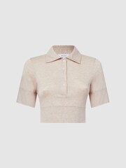 Reiss Neutral Eva Polo Crop Top - Image 2 of 6
