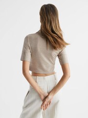 Reiss Neutral Eva Polo Crop Top - Image 5 of 6