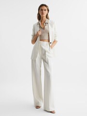 Reiss Neutral Eva Polo Crop Top - Image 6 of 6