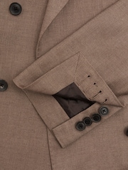 Reiss Tobacco Paddock Slim Fit Double Breasted Twill Blazer - Image 6 of 7