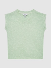 Reiss Aqua Freddie 9-12 yrs Jersey V Neck T-Shirt - Image 2 of 6
