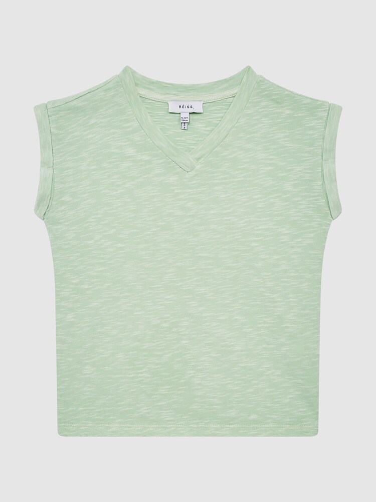 Reiss Aqua Freddie 9-12 yrs Jersey V Neck T-Shirt - Image 2 of 6