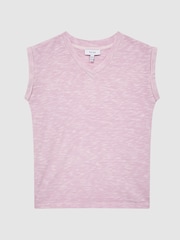 Reiss Lilac Freddie Junior Jersey V Neck T-Shirt - Image 2 of 6