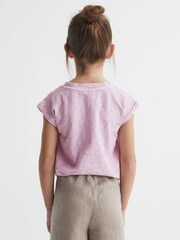 Reiss Lilac Freddie Junior Jersey V Neck T-Shirt - Image 5 of 6