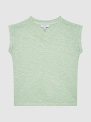 Reiss Aqua Freddie Jersey V Neck T-Shirt - Image 2 of 6