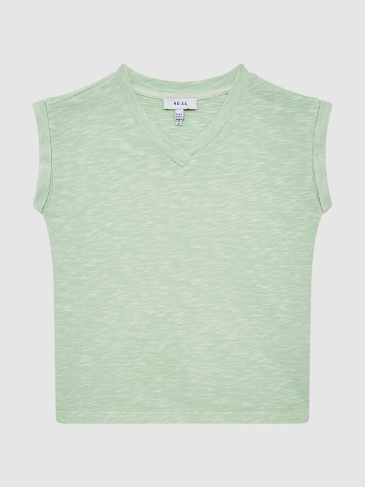 Reiss Aqua Freddie Jersey V Neck T-Shirt - Image 2 of 6