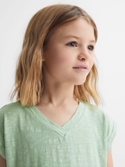 Reiss Aqua Freddie Jersey V Neck T-Shirt - Image 4 of 6