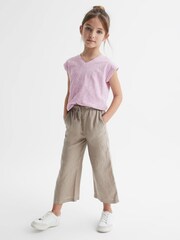 Reiss Lilac Freddie Senior Jersey V Neck T-Shirt - Image 1 of 6