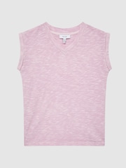 Reiss Lilac Freddie Senior Jersey V Neck T-Shirt - Image 2 of 6